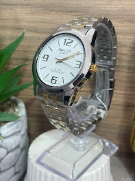 RELOJ SALCO CABALLERO BICOLOR NUMEROS NEGROS