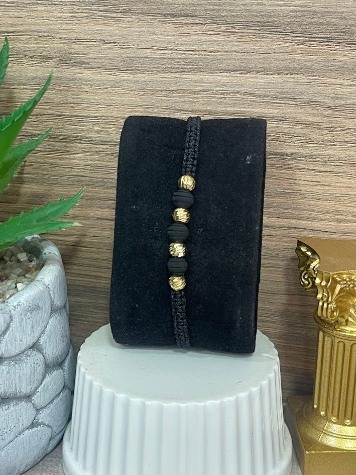 PULSO EN ORO LAMINADO X4 NEGRO