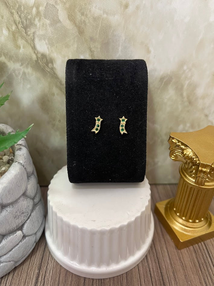 TOPO ESTRELLA FUGAZ CIRCON 4X9MM ORO LAMINADO