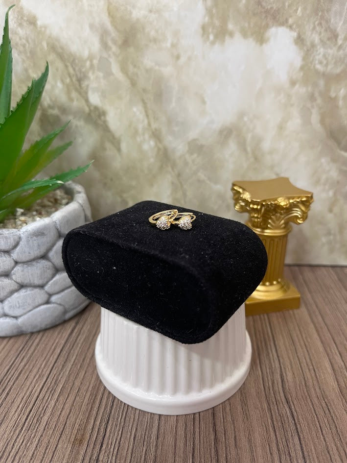 CANDONGA CLICK CORAZON CIRCON 14MM ORO LAMINADO