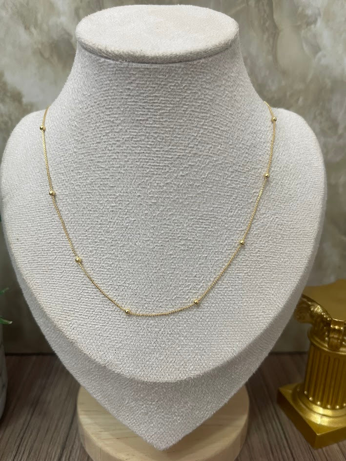 CADENA VENECIANA BOLITA 40CM ORO LAMINADO