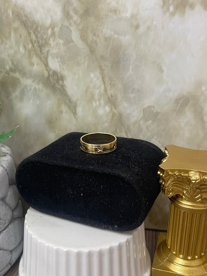 ANILLO ARGOLLA LISA BISEL DESTELLO INTER T6 7 8 9 10 11 ORO LAMINADO