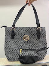 BOLSO DAMA TIPO CARTERA MK GRIS Y NEGRO