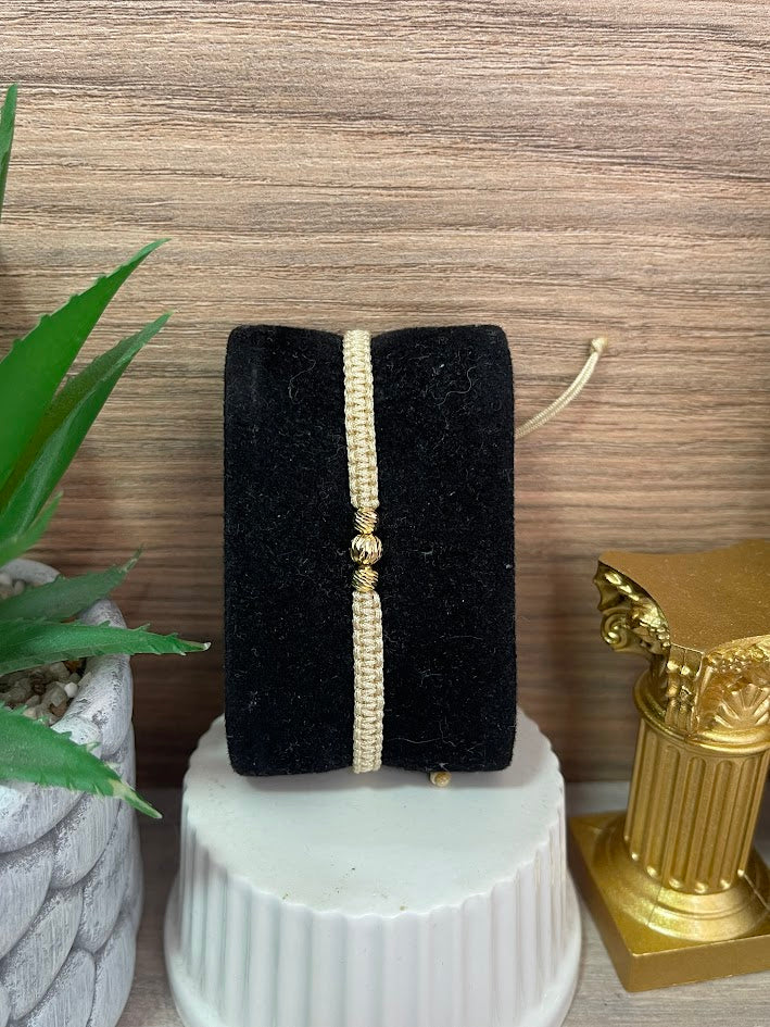 PULSERA TEJIDA BEIS 3 BAILES ORO LAMINADO