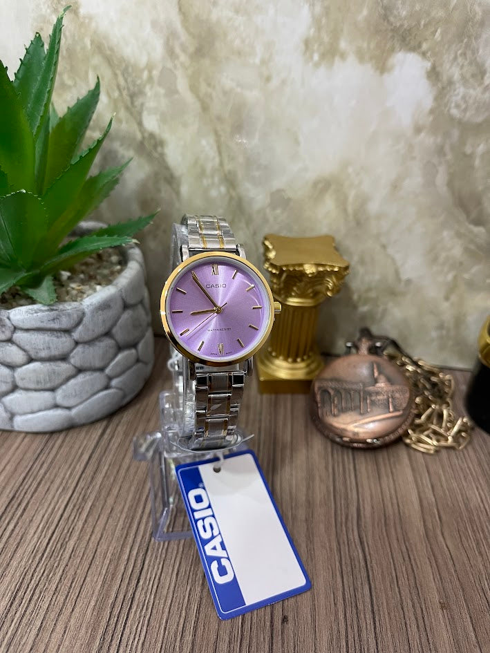 RELOJ CASIO DAMA BICOLOR Y LILA