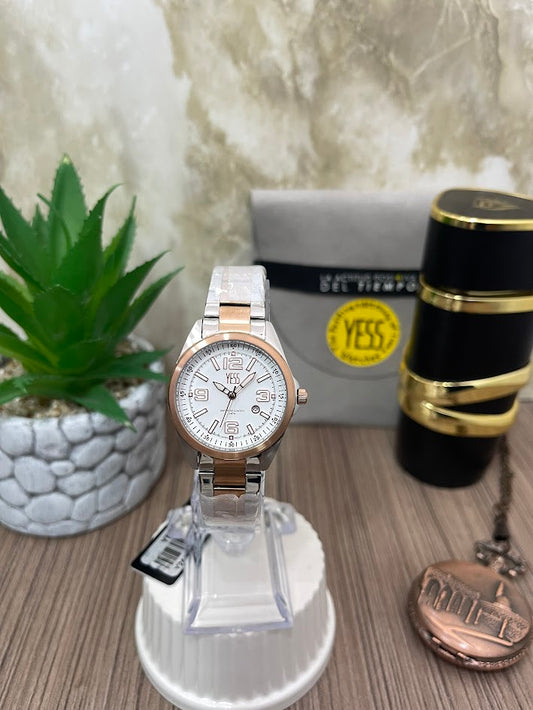 RELOJYESS BICOLOR ROSADO - PLATEADO