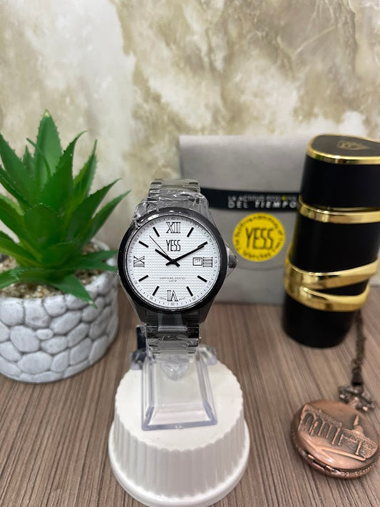 RELOJYESS NEGRO ESFERA BLANCA