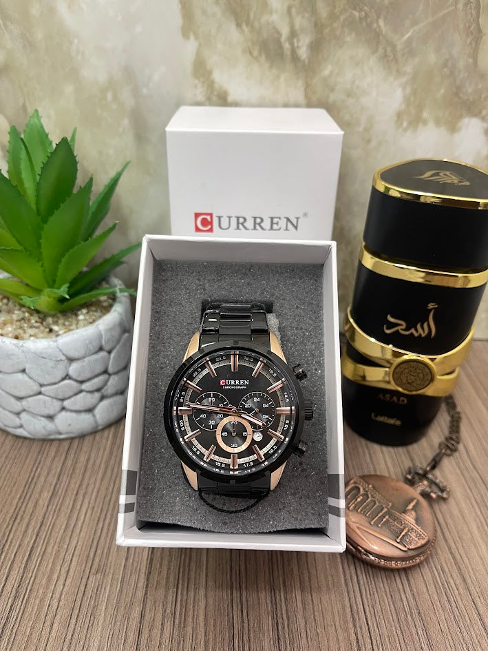 CURREN NEGRO Y ORO ROSA