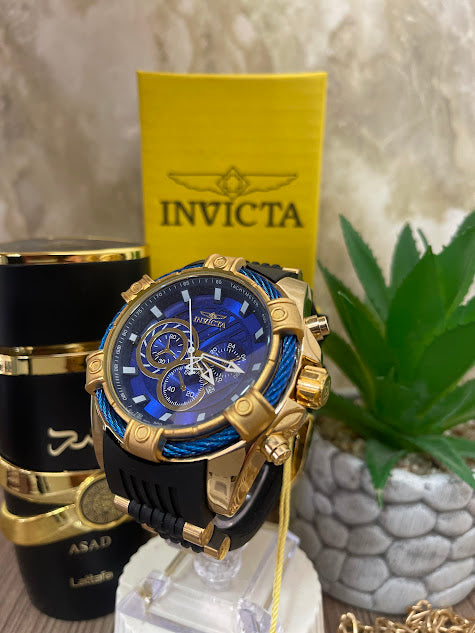 INVICTA MANILLA SILICONA ESFERA AZUL ARO AZUL