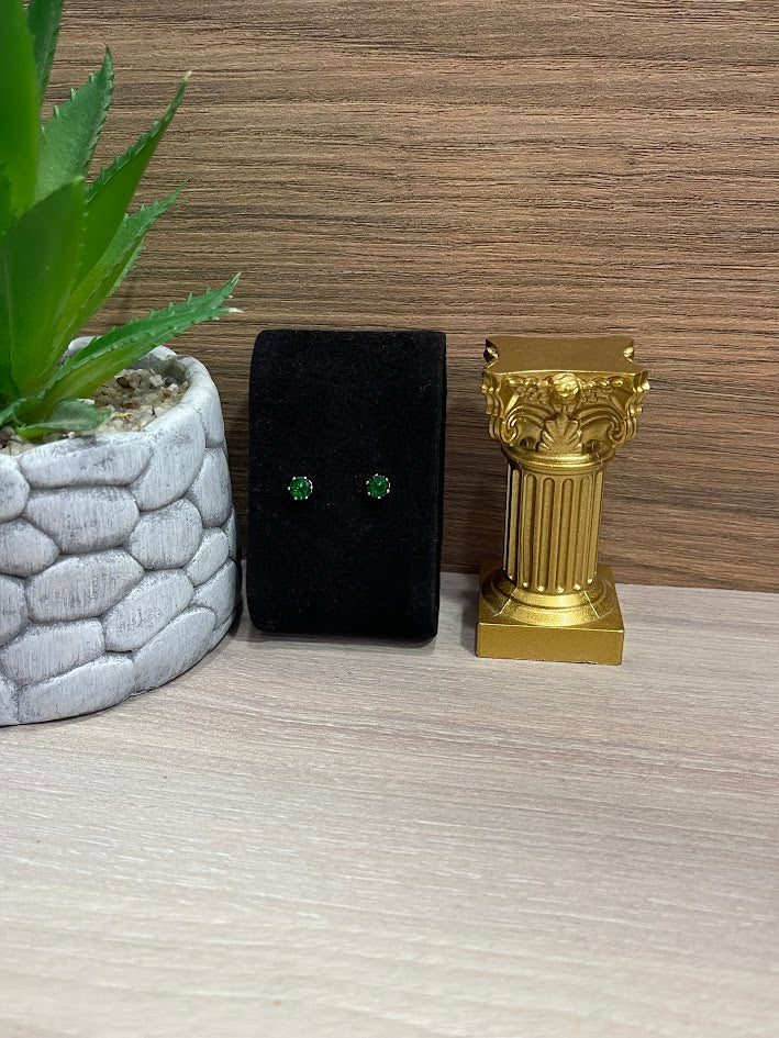 TOPO REDONDO VERDE 5MM ORO LAMINADO