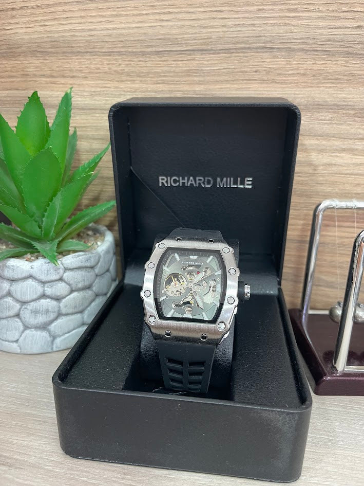 RELOJ RICHARD MILLE PLATEADO MANILLA DE SILICONA
