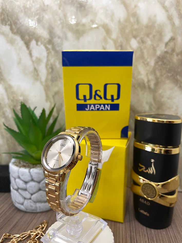 Q&Q ORIGINAL DAMA DORADO ESFERA DORADA