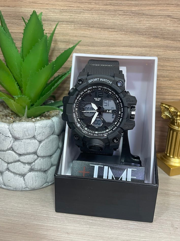 RELOJ TIME TODO NEGRO