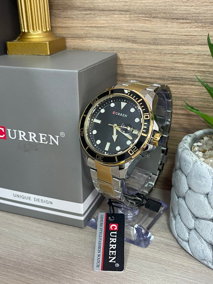 RELOJ CURREN BICOLOR CABALLERO ESFERA NEGRA
