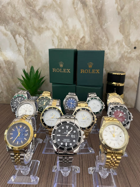 ROLEX BICOLOR ESFERA NEGRA ARO NEGRO INCLUYE CAJA