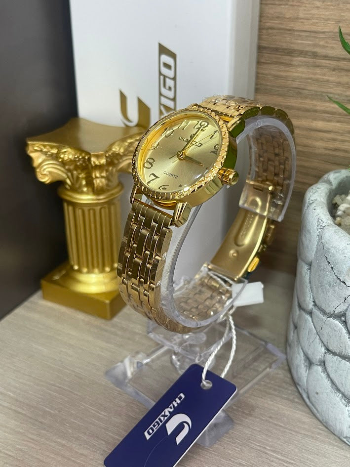 RELOJ CHAXIGO DAMA DORADO FONDO DORADO