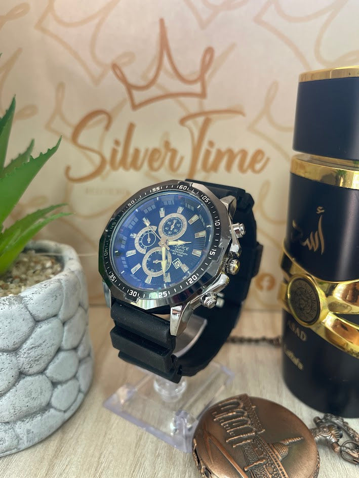 RELOJ CASIO CABALERO TODO NEGRO MANILLA SILICONA