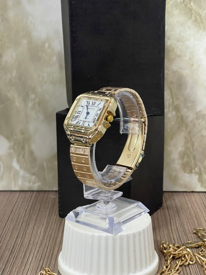 RELOJ CARTIER DAMA DORADO CALENDARIO