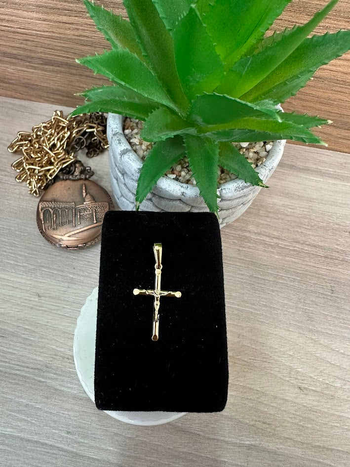 DIJE CRUZ MEDIANA ORO LAMINADO