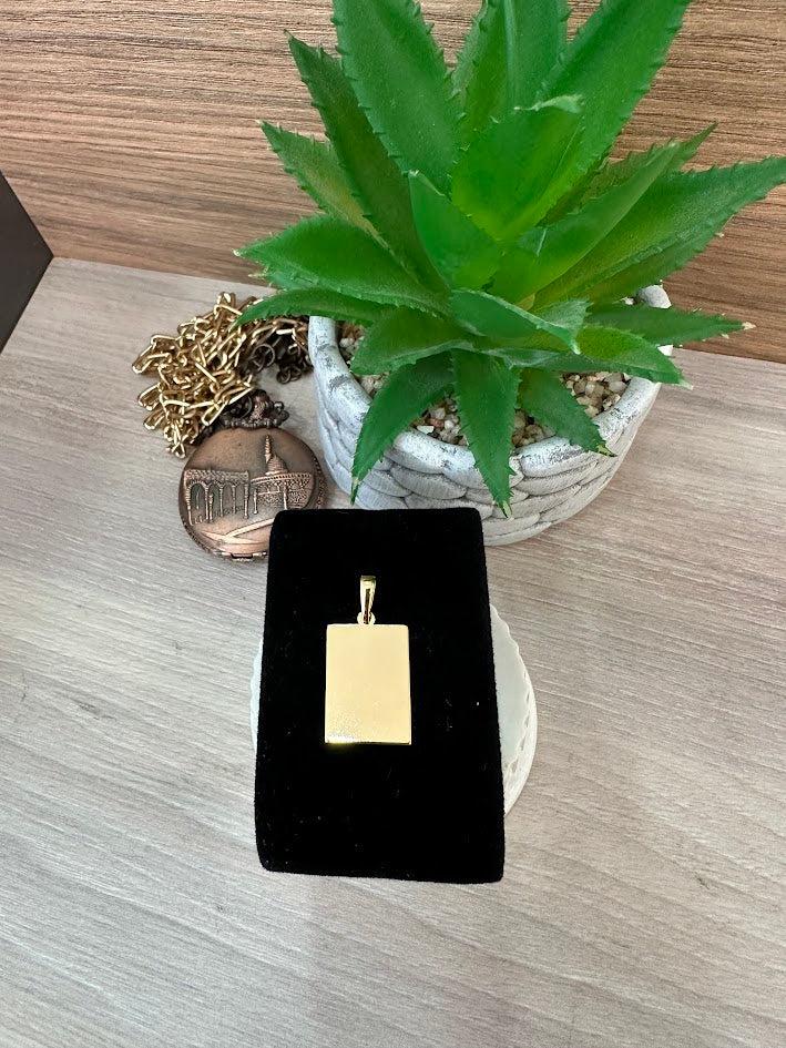 DIJE PLACA LISA ORO LAMINADO