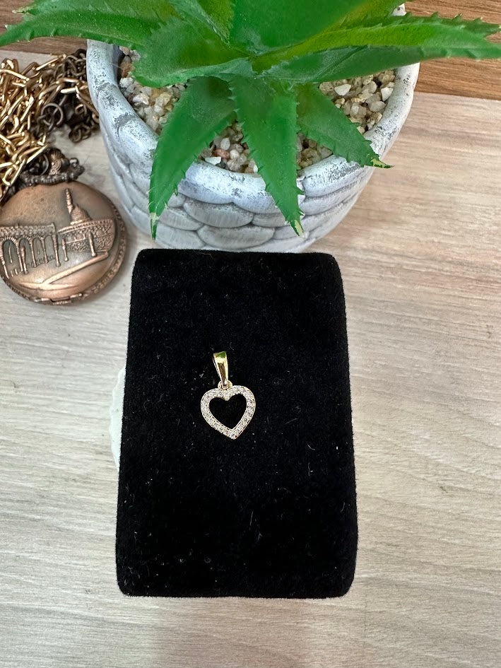DIJE SILUETA CORAZON ORO