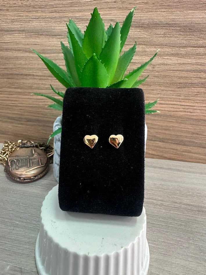 TOPO CORAZON LISO 7MM ORO LAMINADO