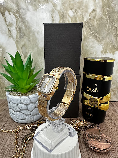 RELOJ BLU DAMA DORADO ESFERA PLATEADA