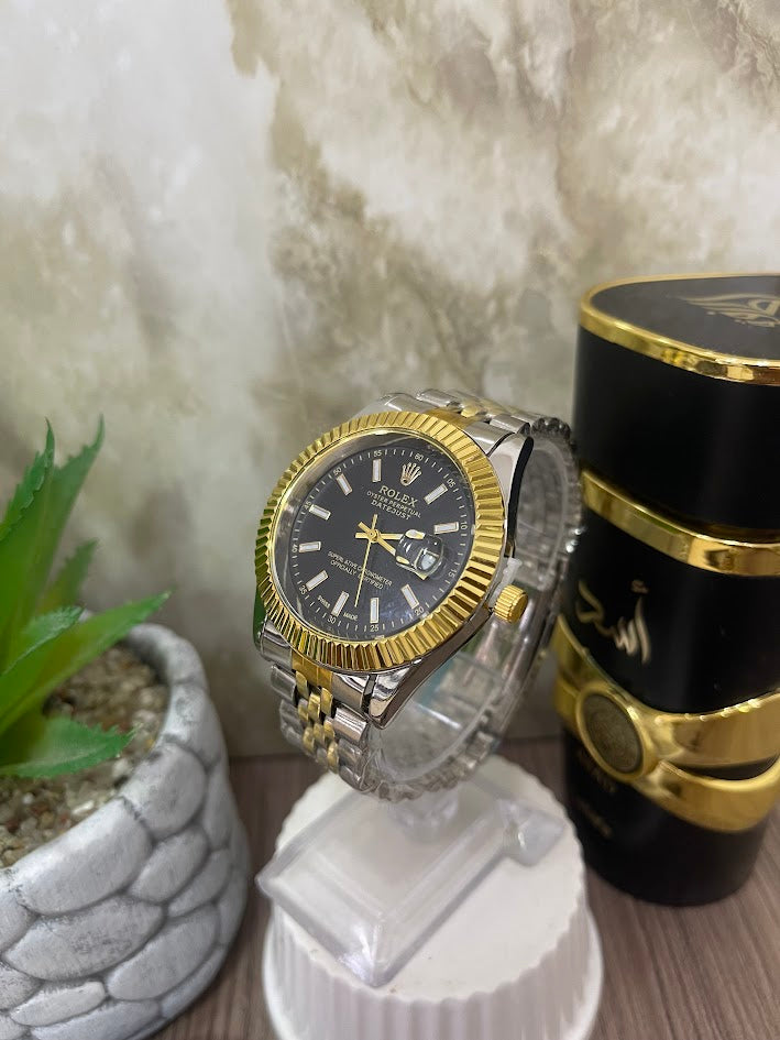 ROLEX CABALLERO BICOLOR ESFERA NEGRA