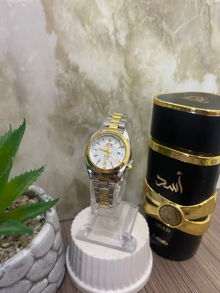 RELOJ ORIENT DAMA BICOLOR ESFERA BLANCA