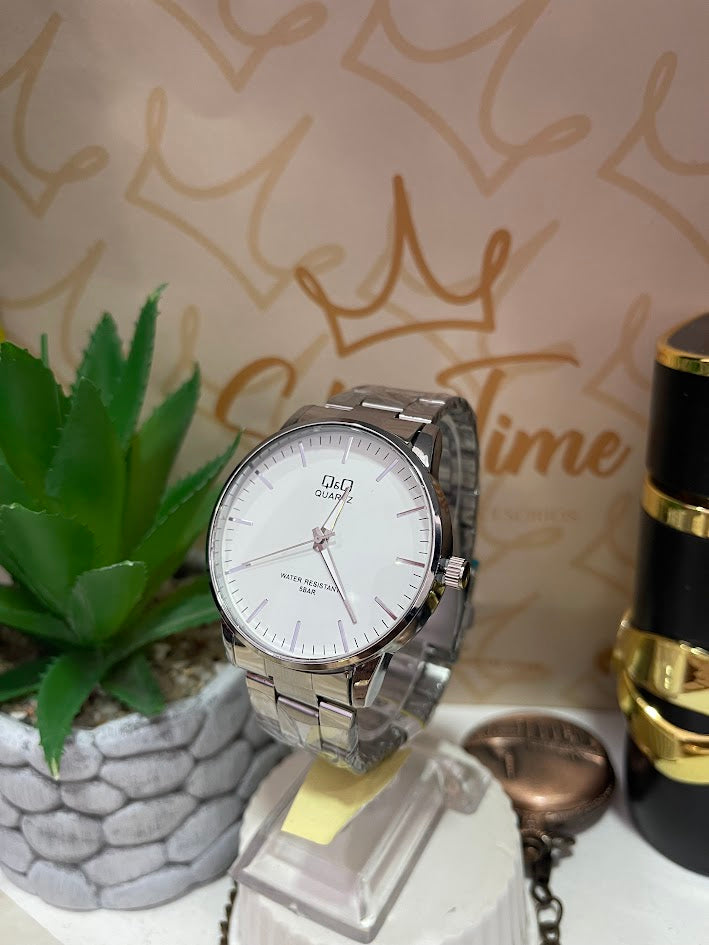 RELOJ QYQ CABALLERO PLATEADO