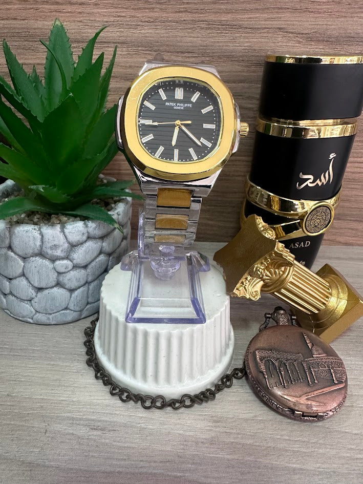RELOJ PATEK BICOLOR ESFERA NEGRA