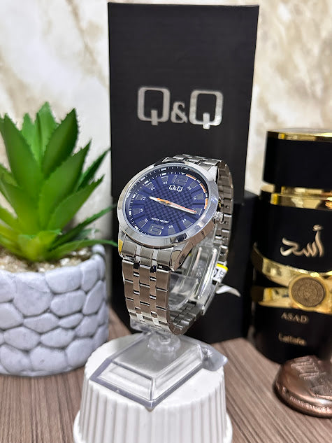 QYQ Plateado Esfera Azul