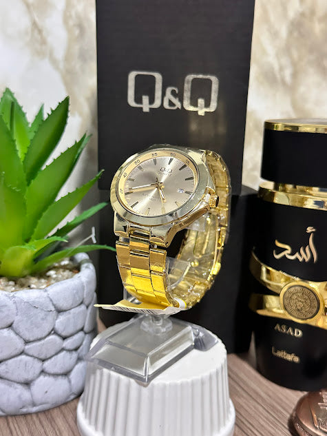 QYQ Dorado Esfera Plateada Aro Dorado