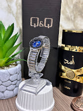 Q&Q DAMA PLATEADO ESFERA AZUL
