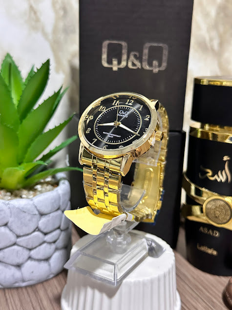 QYQ Metalico Dorado Esfera Negra