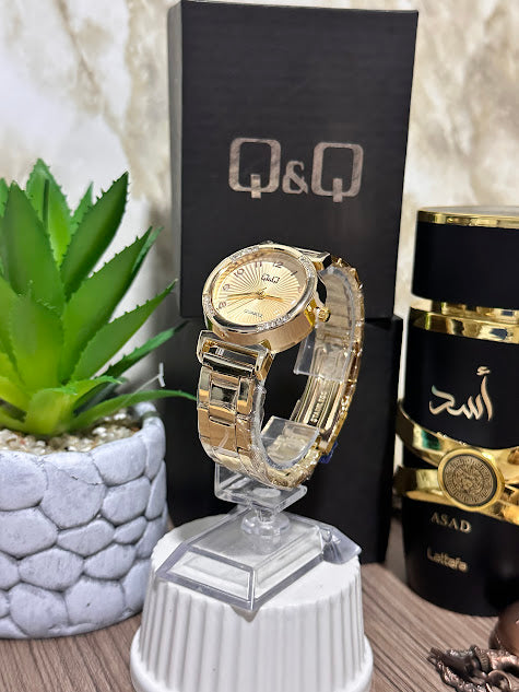 QYQ Dama Dorado Esfera Dorada Detalles de Diamantes