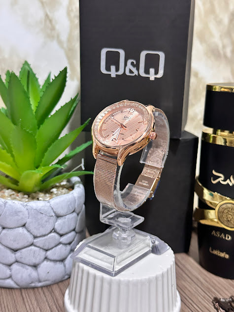 QYQ Oro Rosa Borde Diamantado