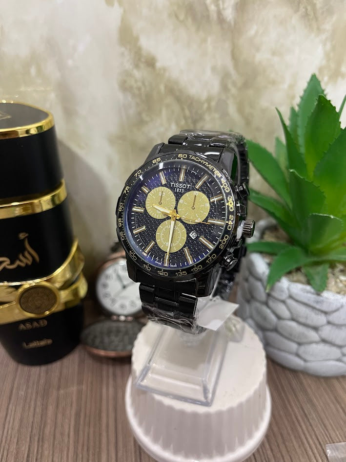 TISSOT NEGRO DETALLES DORADOS