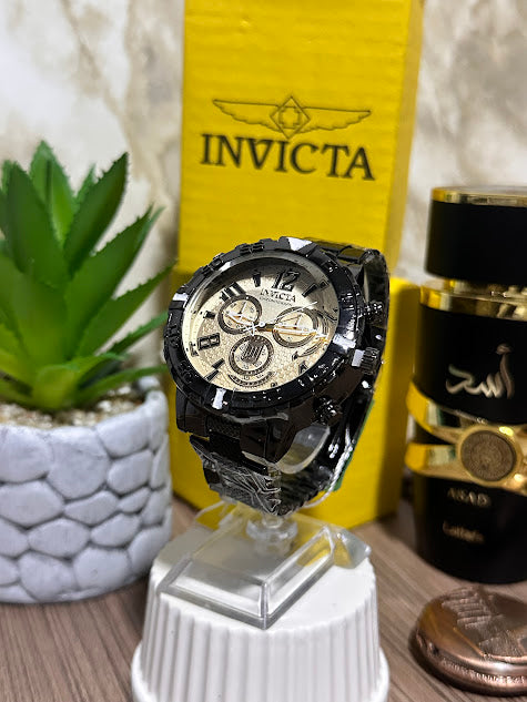 Invicta Negro Metálico Esfera Blanca AAA