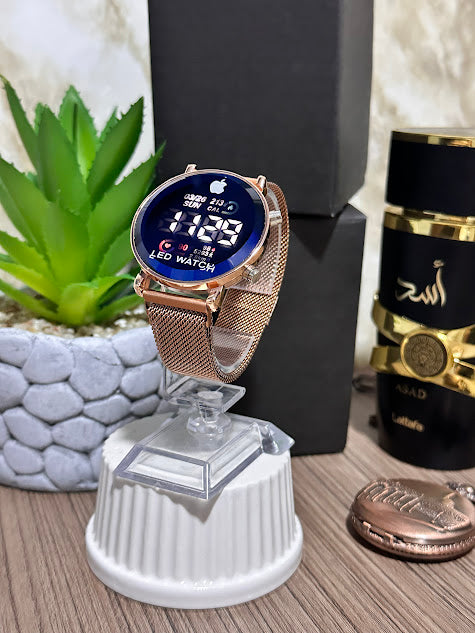 RELOJ DIGITAL TIPO APPE ORO ROSA-VARIOS