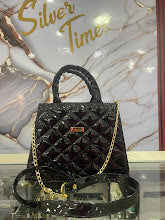 BOLO DAMA NEGRO CHAROL ESTILO BAUL