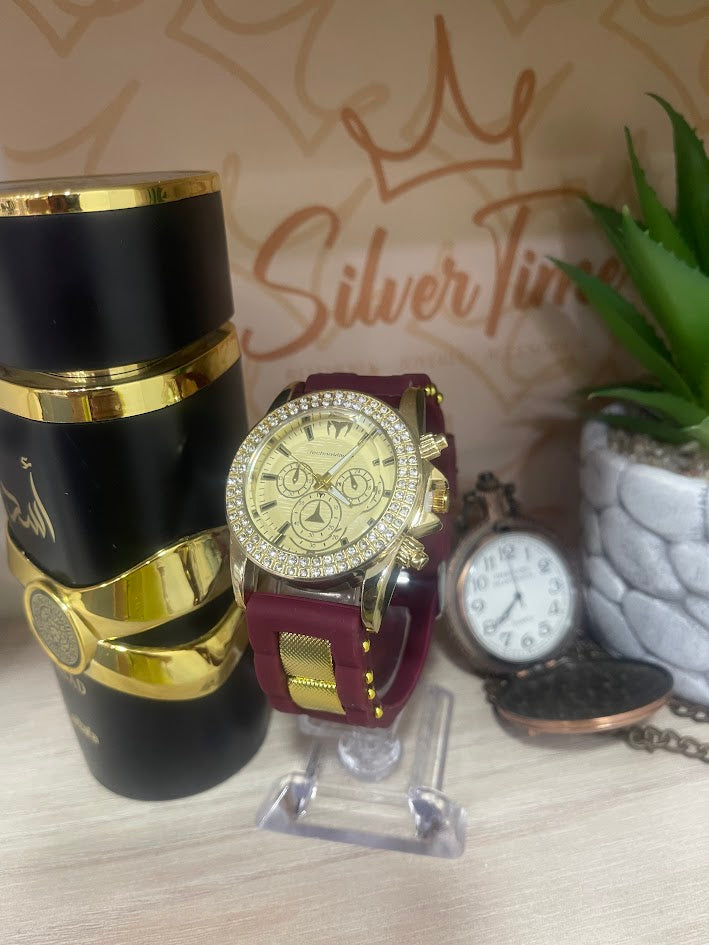 RELOJ TECHNOMARIN DAMA VINO TINTO Y DORADO