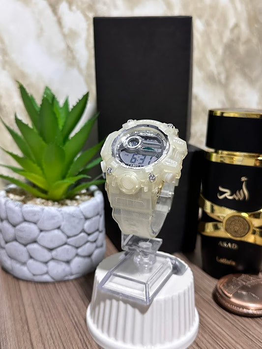 RELOJ DIGITAL DE DAMA TRANSPARENTE