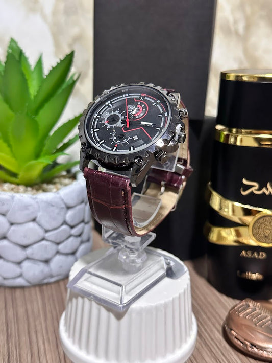 RELOJ SOKI TIPO CUERO CON VICEL DENTADO- VARIOS