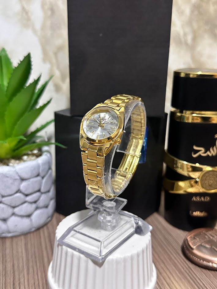 Reloj Orient Dorado Esfera Blanca