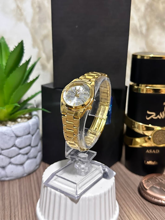 Reloj Orient Dorado Esfera Blanca