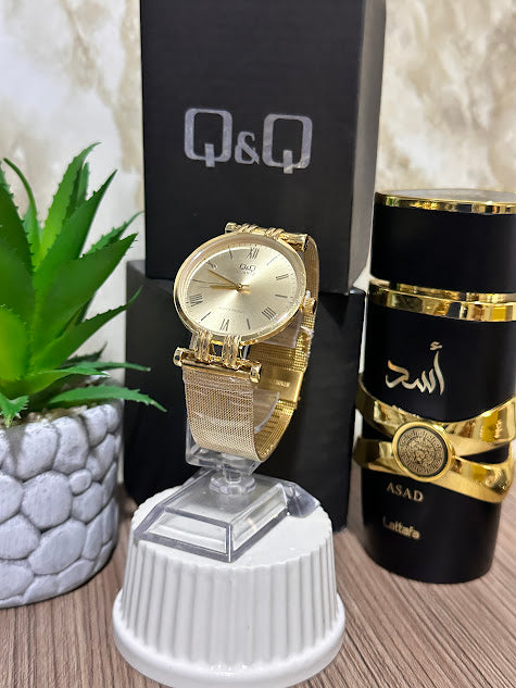 QYQ Dorado Esfera Dorada Manilla Malla