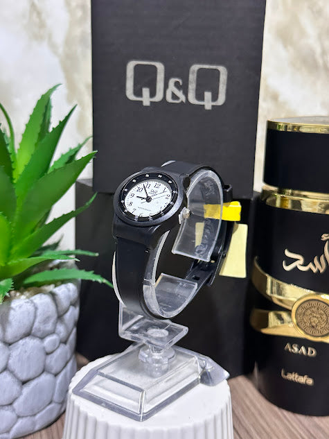 QYQ Dama Negro Esfera Blanca Manilla Silicona Negra