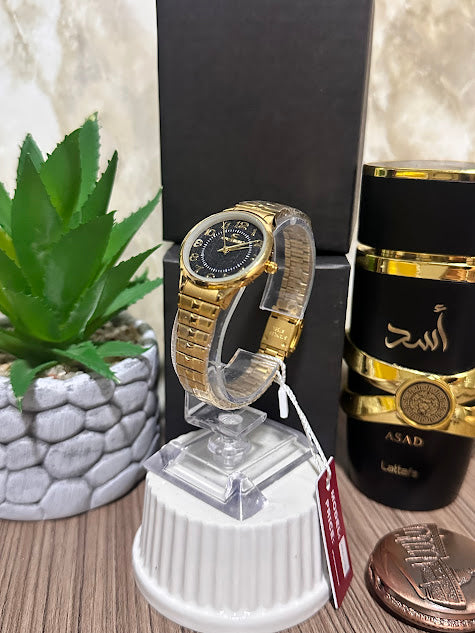 SALCO DAMA DORADO ESFERA NEGRA