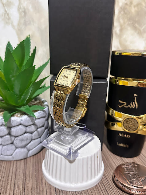 SALCO METALICO DORADO CUADRADO ESFERA DORADA
